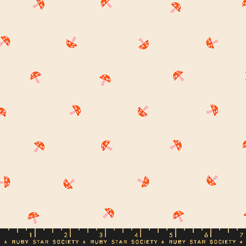 Carousel Tiny Mushrooms in Natural RS0100 11 - Ruby Star Society Sold by the Half Yard